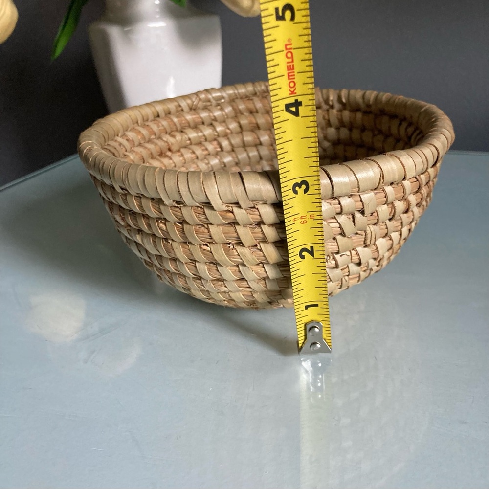 Woven Coiled Tan Natural Fiber Basket - Picture 5 of 5
